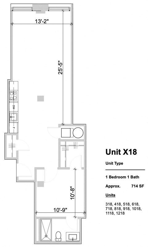 X18 - 1 Bed 1 Bath